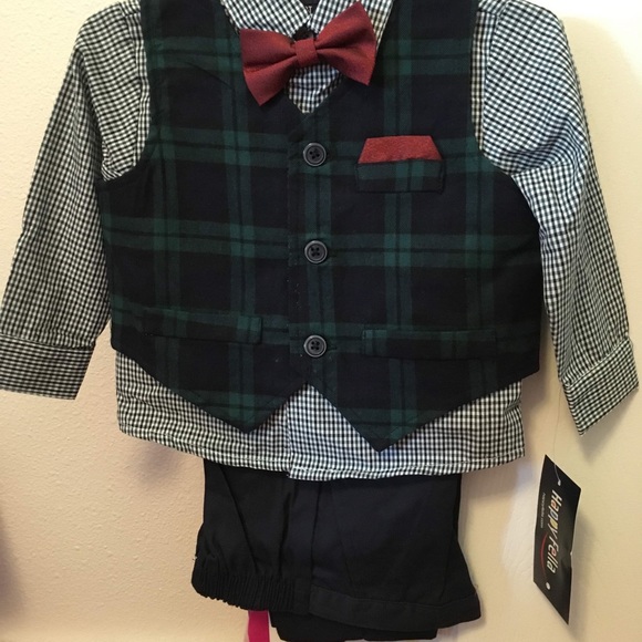 HappyFella Toddler Boy Scottish Plaid 4T Vest Set - Picture 4 of 4